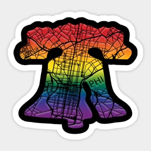 Philadelphia Fan Skyline Brotherly LOVE Philly Pride Liberty Bell Rainbow Sticker